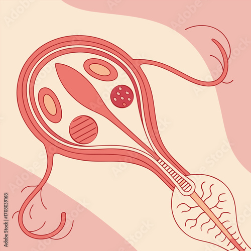 Intricate Microscopic Organism Illustration Detailed Biological Cell Structure Scientific Visualization of a Protozoan Abstract Representation of a Cellular Life Form