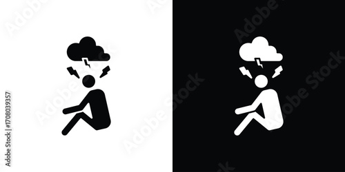 Anxiety or stress icons. glyph vector icon. Vector illustration eps 10