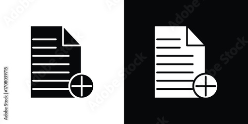 Add document icons. glyph vector icon. Vector illustration eps 10