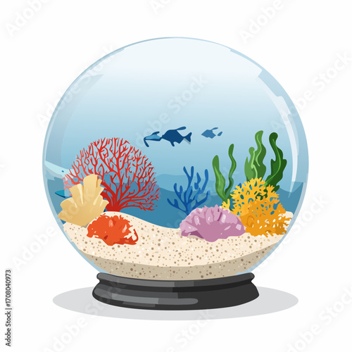 Ozean in einer Glaskugel