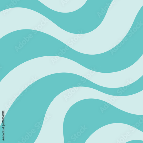 Abstract wavy lines in pastel blue and teal form a beautiful repeating pattern.