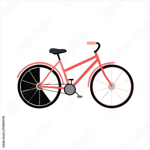 red bicycle isolated on white