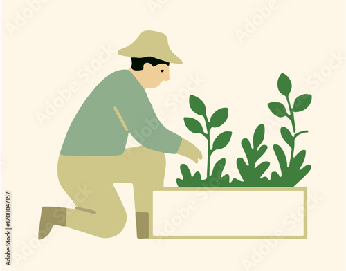 Garden Tending Plants Inclusive Urban Green Space Scene