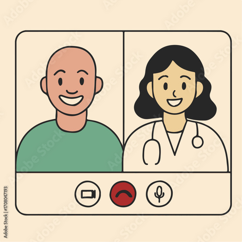 Telehealth Consultation With Diverse Patient And Clinician Remote Healthcare Scene