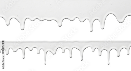 Dripping white paint flowing down a dark canvas a stark contrast creating mesmerizing art with on transparent background
