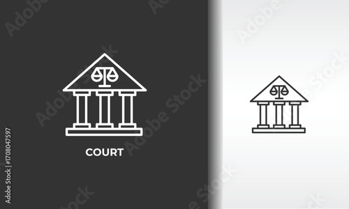 Court Vector, Icon Or Logo Sign Isolated Symbol Illustration