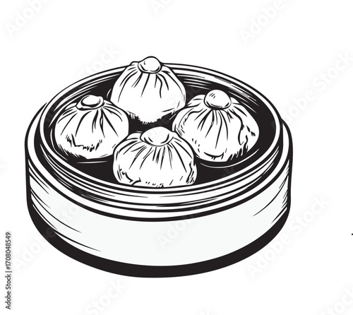 dimsum food vector illustration