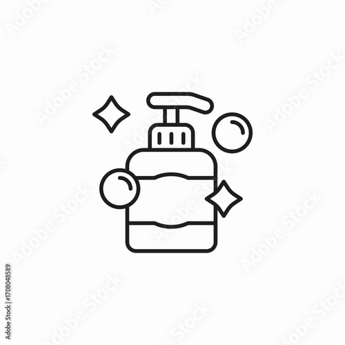 bottle with bubbles icon sign vector