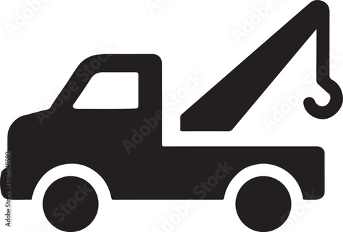 Modern Tow Truck Icon - Roadside Assistance & Vehicle Recovery Symbol
