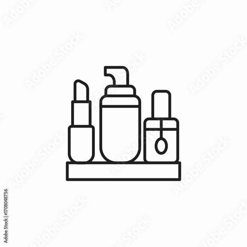 cosmetics set with nail polish icon sign vector