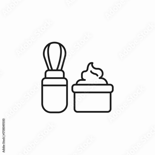makeup brush and pot icon sign vector