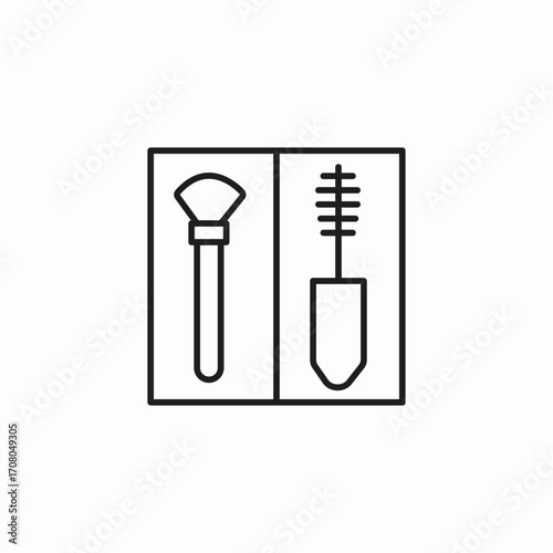 makeup brush mascara icon sign vector