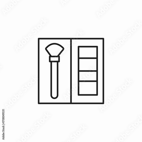 makeup brush with blank squares icon sign vector