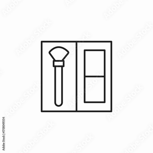 makeup palette brush icon sign vector