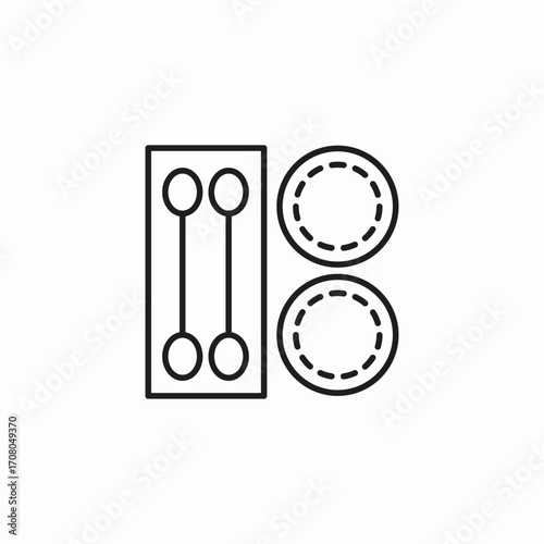 makeup sponge and swabs icon sign vector