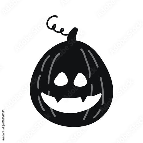 Halloween pumpkin lantern isolated on white background. Vector illustration