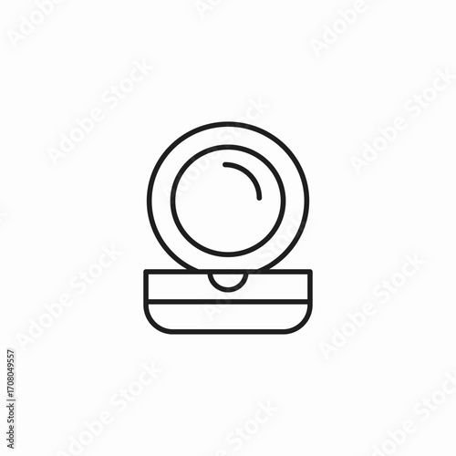open compact powder case icon sign vector