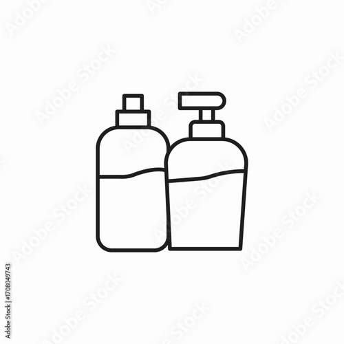 shampoo conditioner bottles icon sign vector
