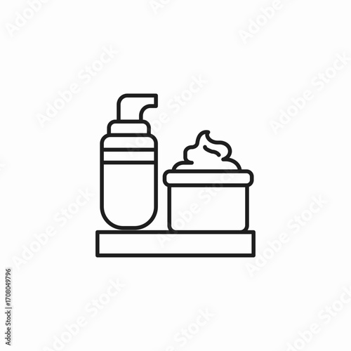 shaving cream set icon sign vector