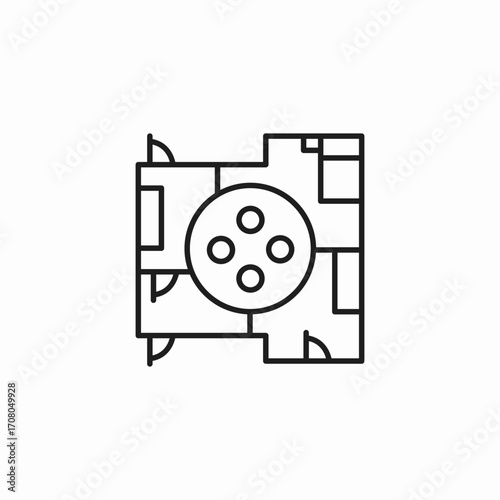 smart home plan icon sign vector