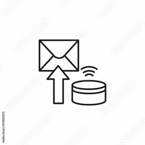 speaker sending email icon sign vector