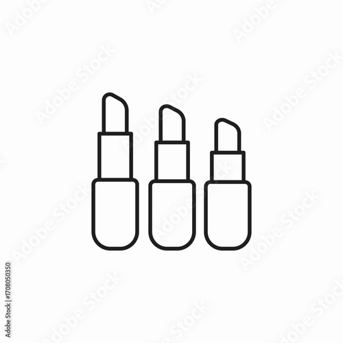 three lipsticks together icon sign vector