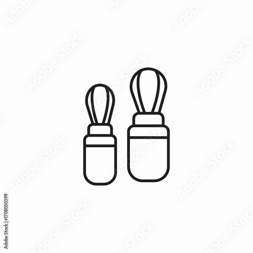 two makeup brushes icon sign vector