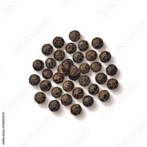 Black Peppercorns Vector Illustration