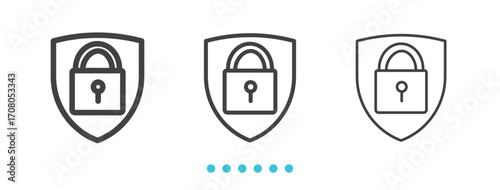 security padlock icon. Thin line icon vector