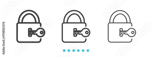 security padlock icon. Thin line icon vector