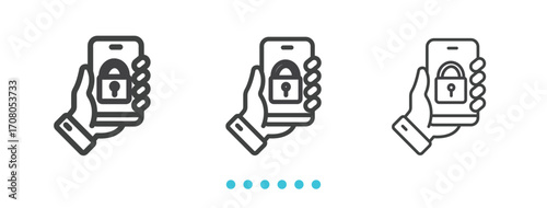 security padlock icon. Thin line icon vector