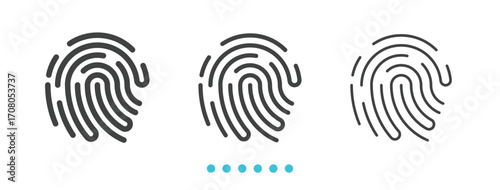 fingerprint icon. Thin line icon vector