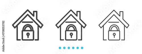home security icon. Thin line icon vector