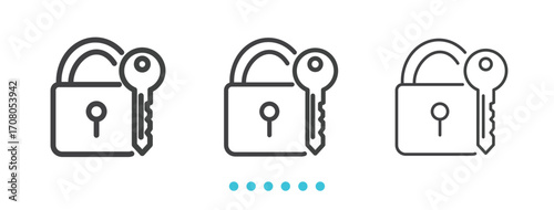 security padlock icon. Thin line icon vector