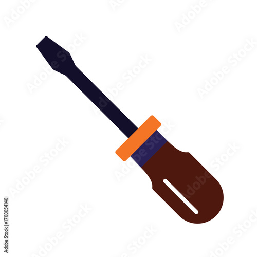 Screwdriver Icon for Repair and Construction. Flat illustration for maintenance, DIY projects, and handyman services.