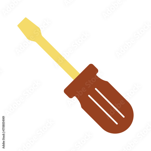 Screwdriver Icon for Repair and Construction. Flat illustration for maintenance, DIY projects, and handyman services.