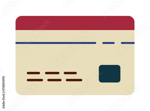 Credit Card Icon for Payment and Finance. Simple flat illustration for e-commerce, banking, and online transactions.