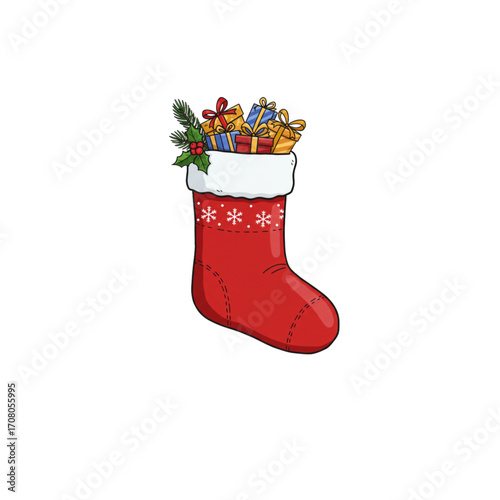 christmas sock with gifts