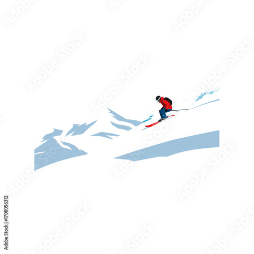 skier on the top of mountain