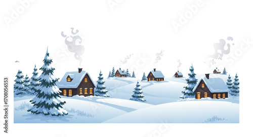 winter landscape with house