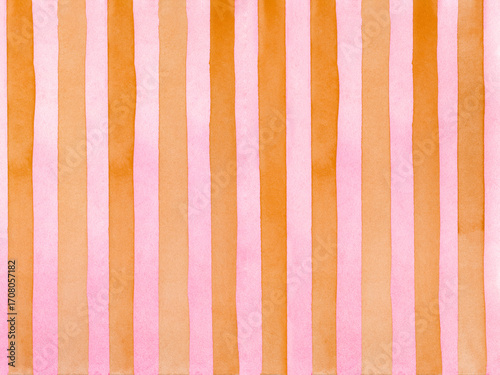 Rayures verticales à l'aquarelle orange et rose