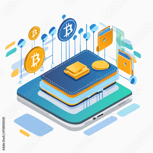 Digital Wallet With Bitcoin On Phone Finance App
