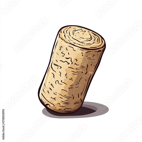 wine bottle cork with white background