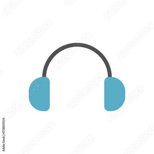 Ear protection icon in color for engineering, noise control, and factory visuals.