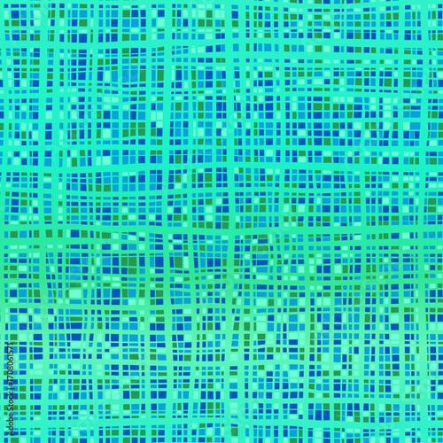 Line Doodle Seamless Pattern 1 - Vibrant Grid Aqua