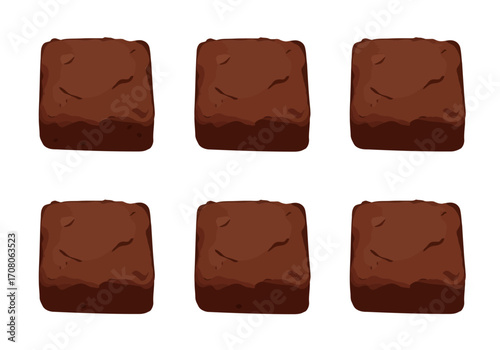 Delicious Chocolate Brownies Arranged in a Pattern.