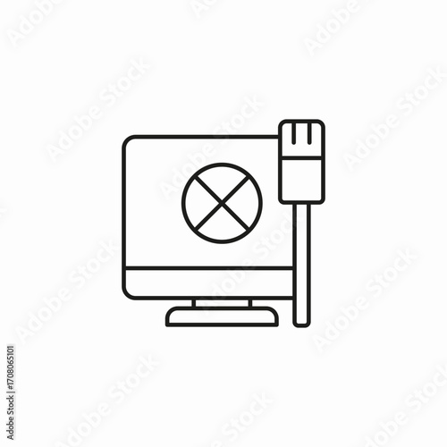 cable connection error  icon sign vector