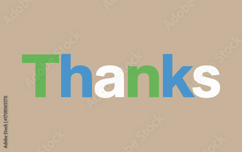 Colorful thanks message on a neutral background