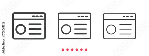 Website icon. Thin line icon vector