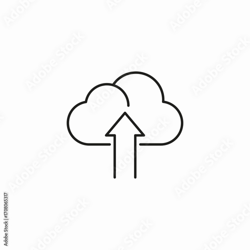 cloud upload arrow icon sign vector